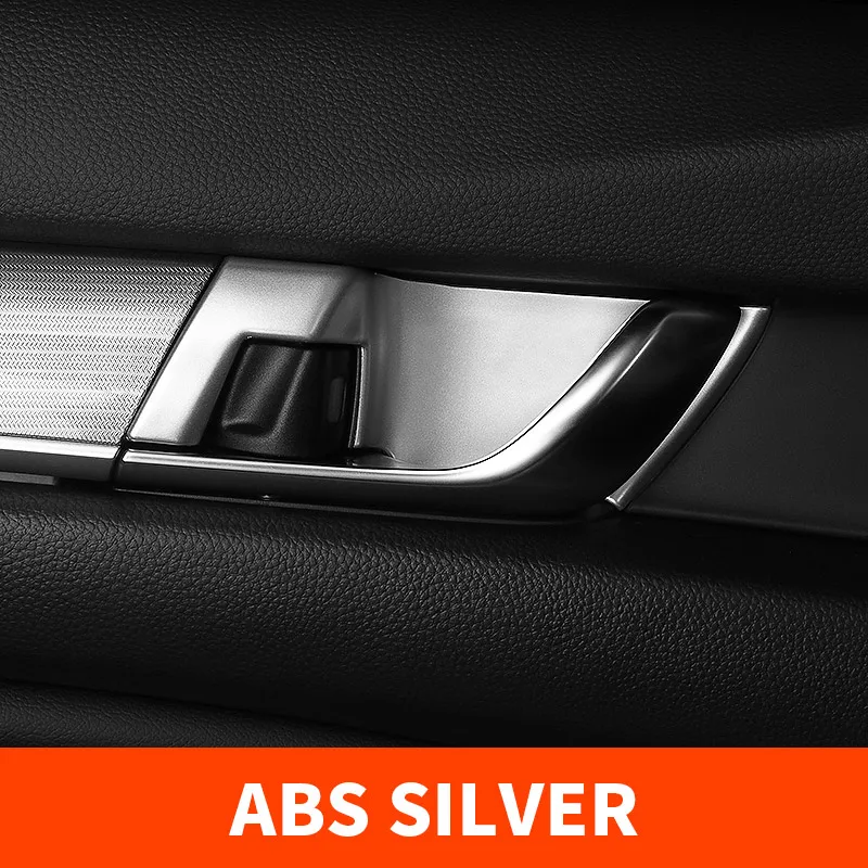 Для Honda Accord 10 дверная ручка защитная втулка внутреннее украшение для дверной ручки патч нагрудные вышивки модификации - Название цвета: Silver 4pcs