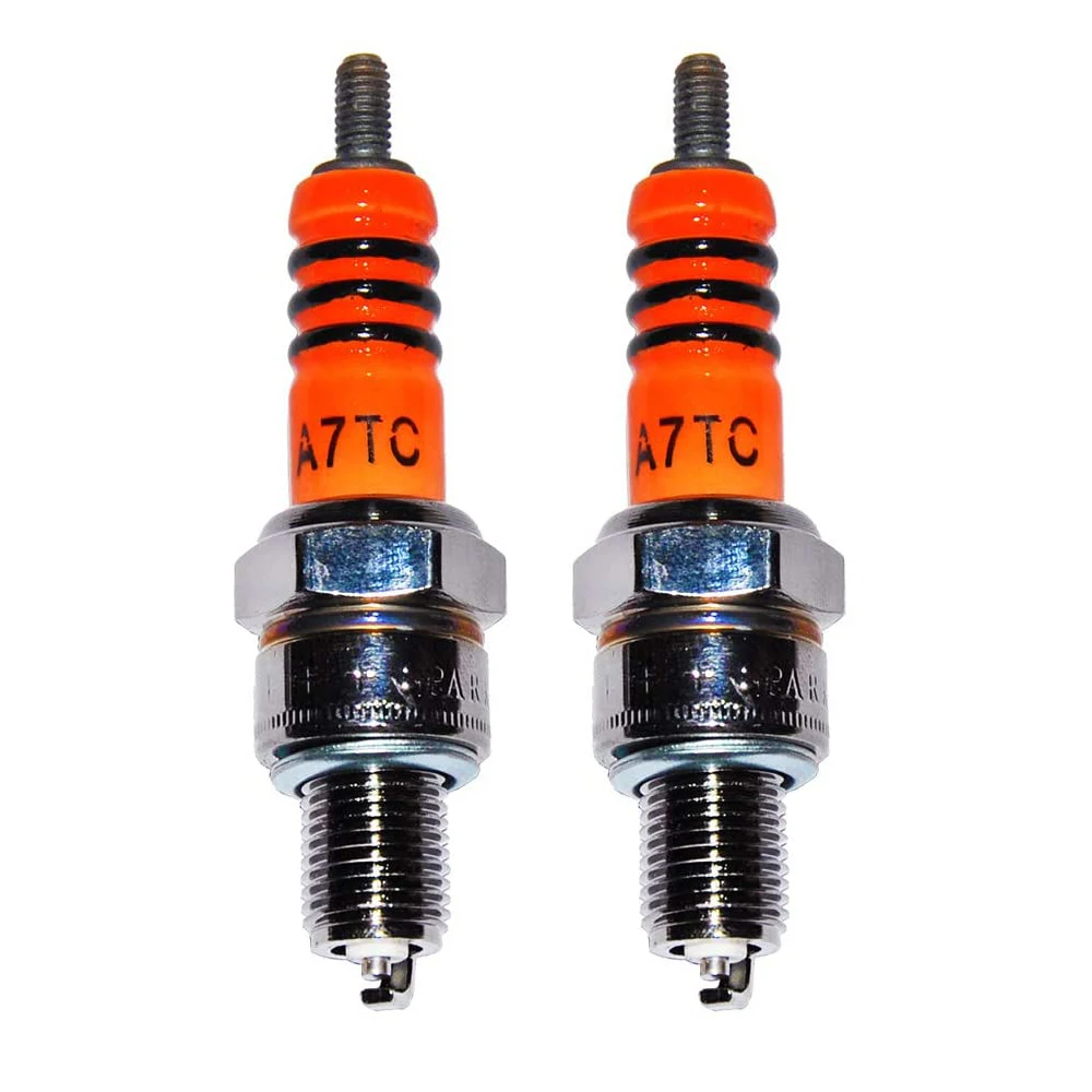 2pcs High Performance 3 Electrode Iridium Spark Plug 10mm For Scooter