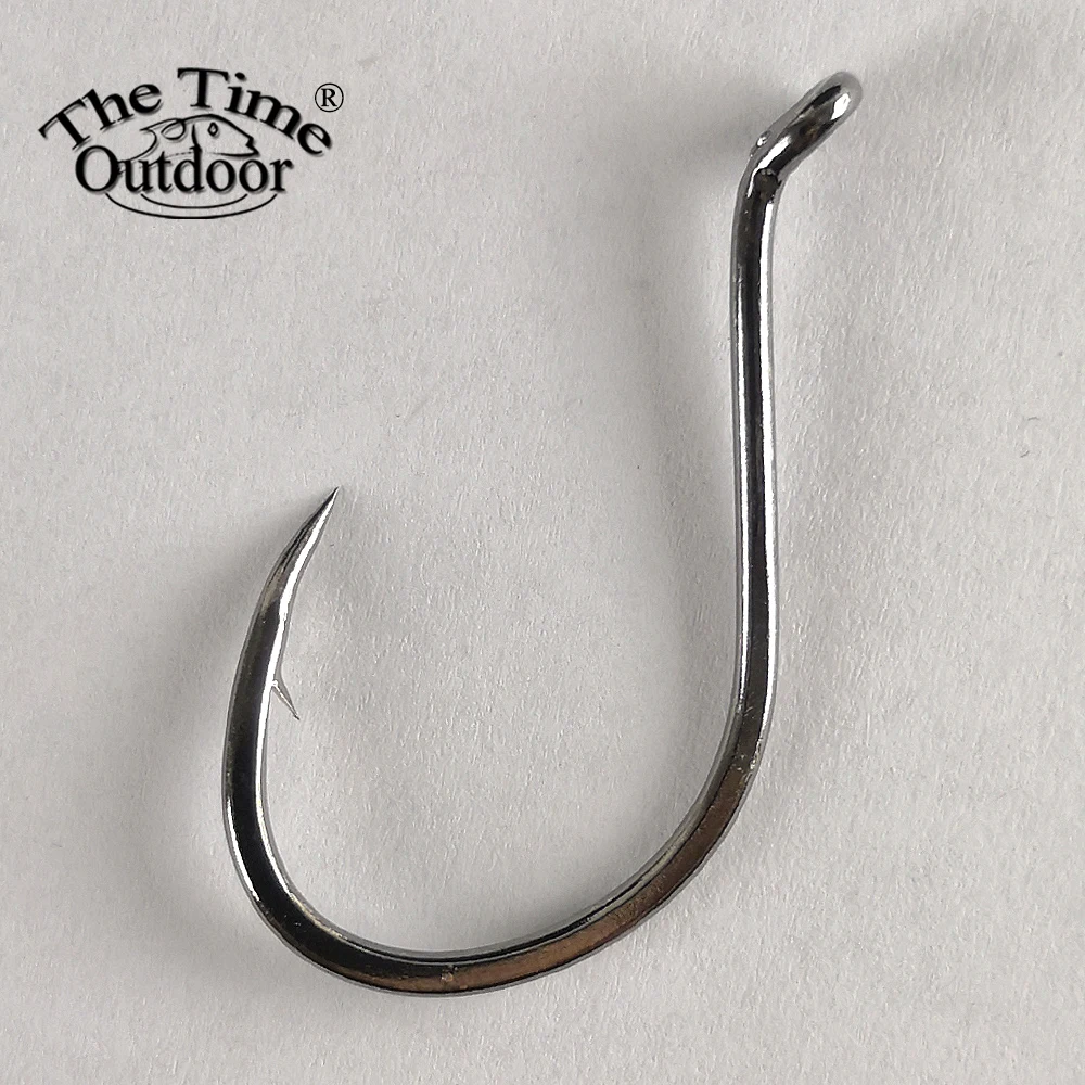 TheTime 100pcs Japanese Octopus Offset Sea Fishing Hooks High Carbon Steel  Sharpened Barbed Single Circle Fishhooks Wholesaler