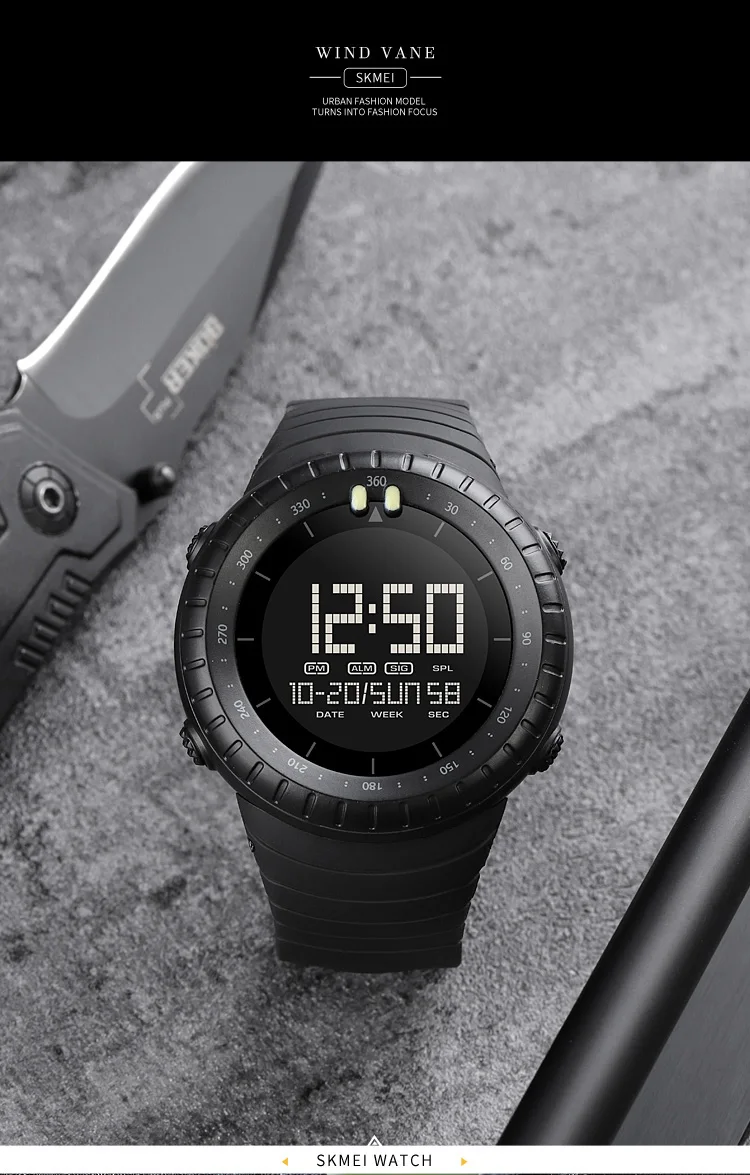 Chrono Alarm, Relógio de Pulso Militar, Moda Masculina, Ao Ar Livre