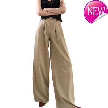 

Wide Leg Casual Pants Female High Waist Trousers with Pockets Women Fashion New 2020 Spring Summer New Large Sizes