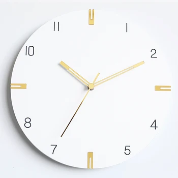 

Simple Modern Wall Clock Living Room Mute Fashion Bedroom Art Wall Clock Large Bathroom Reloj Pared Madera Gift Ideas Bb50wc