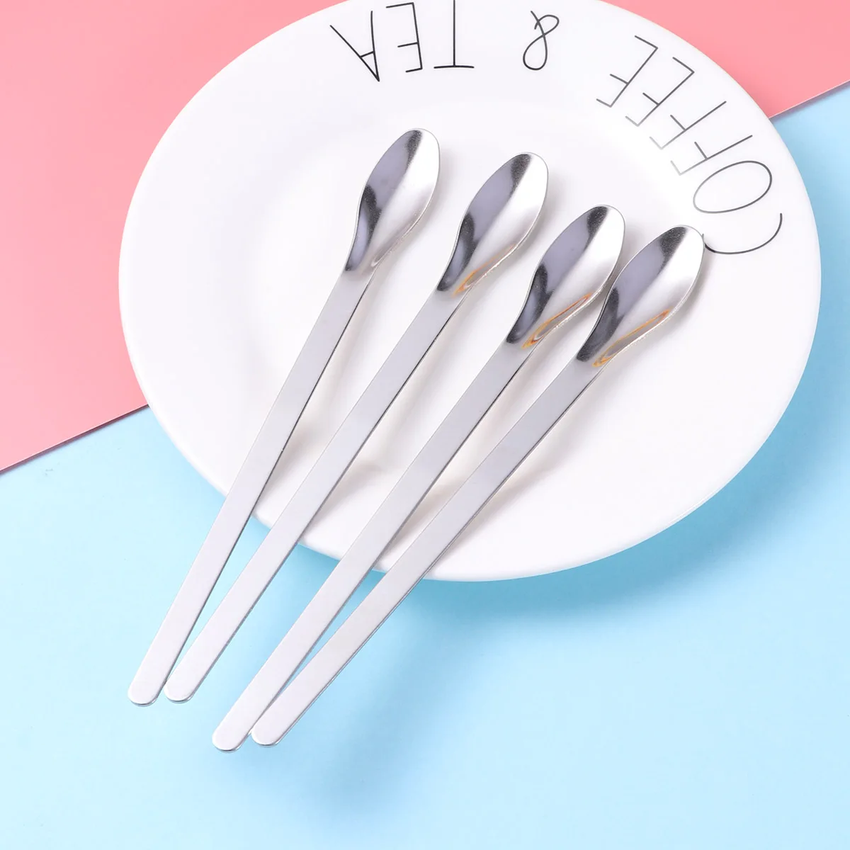 16 см 4 шт ложки из нержавеющей стали портативные одноголовые микро-ложки