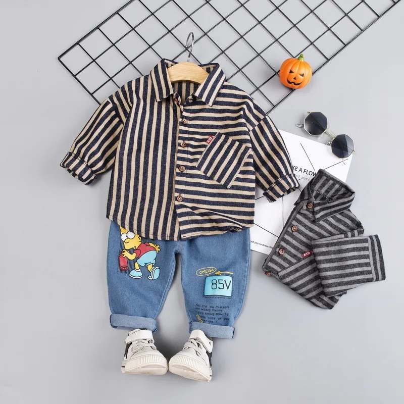 

2020 Childrenswear BOY'S Spring New Style CHILDREN'S Shirt Suit 1-2-3 Years Old Baby Two-Piece Set Infants Clothes