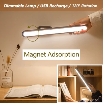 

Magnetic Table Lamp Hanging Wireless Touch LED Desk Lamp Home Cabinet Study Reading Lamp Dimming USB Night Light Closet Wardrobe