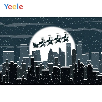 

Christmas Tree Santa Claus Elk Moon City Snow Baby birthday Backdrop Photography Custom Photographic Background For Photo Studio