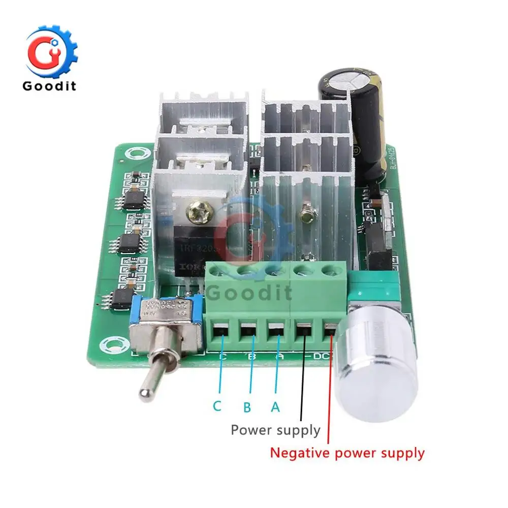 DC Motor Speed Controller Motor Speed Controller Electric Motor Speed Controller BLDC Three Phase Brushless Sensorless Motor Controller 15A Violent Explosive Fan Drive Modulation DC5-36V Forward and Reverse