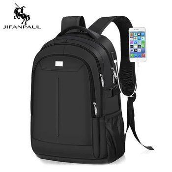 

JIFANPAUL waterproof fashion casual men and women bag outdoor travel school usb interface men and women bag