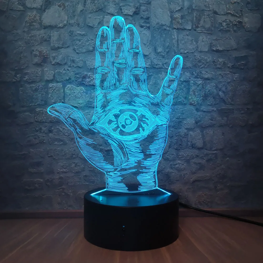 Novelty Naruto Anime Kakashi Mangekyo Sharingan EYE Palm Shape 3D Night Light LED USB Table Sleep Lamp Decor Cool Teen Fans | Лампы и