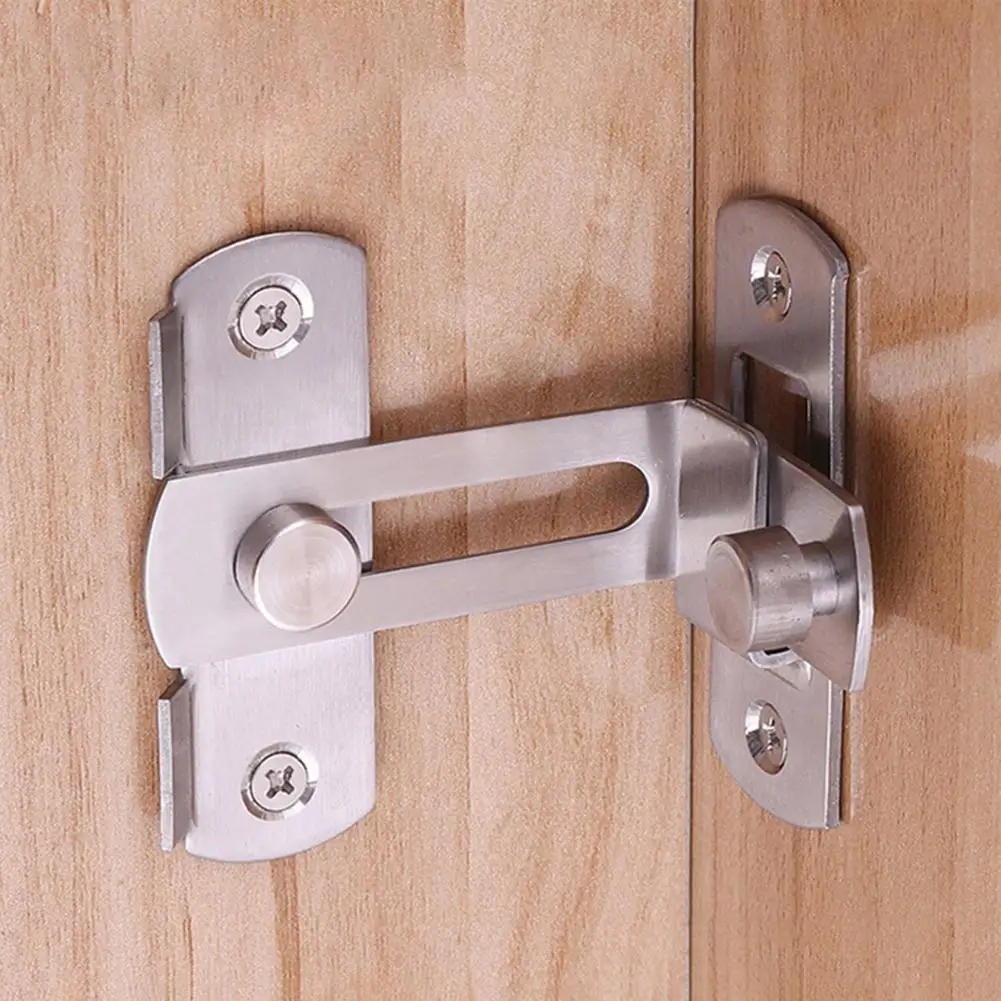 90 Degree Stainless Steel Door Hasp Anti-rust Safe Door Bolt Lock Buckle Security Sliding Chain Locks For Hardware door latch sliding door latch door lock latch