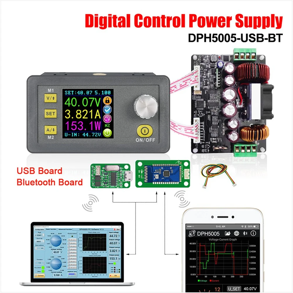 DPH5005 50V 5A buck-boost Digital Programmable Power Supply Module DPH5005 50V 5A buck-boost Digital Programmable Power Supply Module