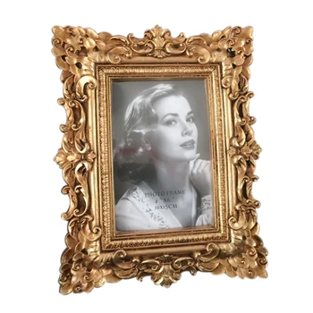 

European Style Resin Double Embossed Luxury Pendulum Photo Frame