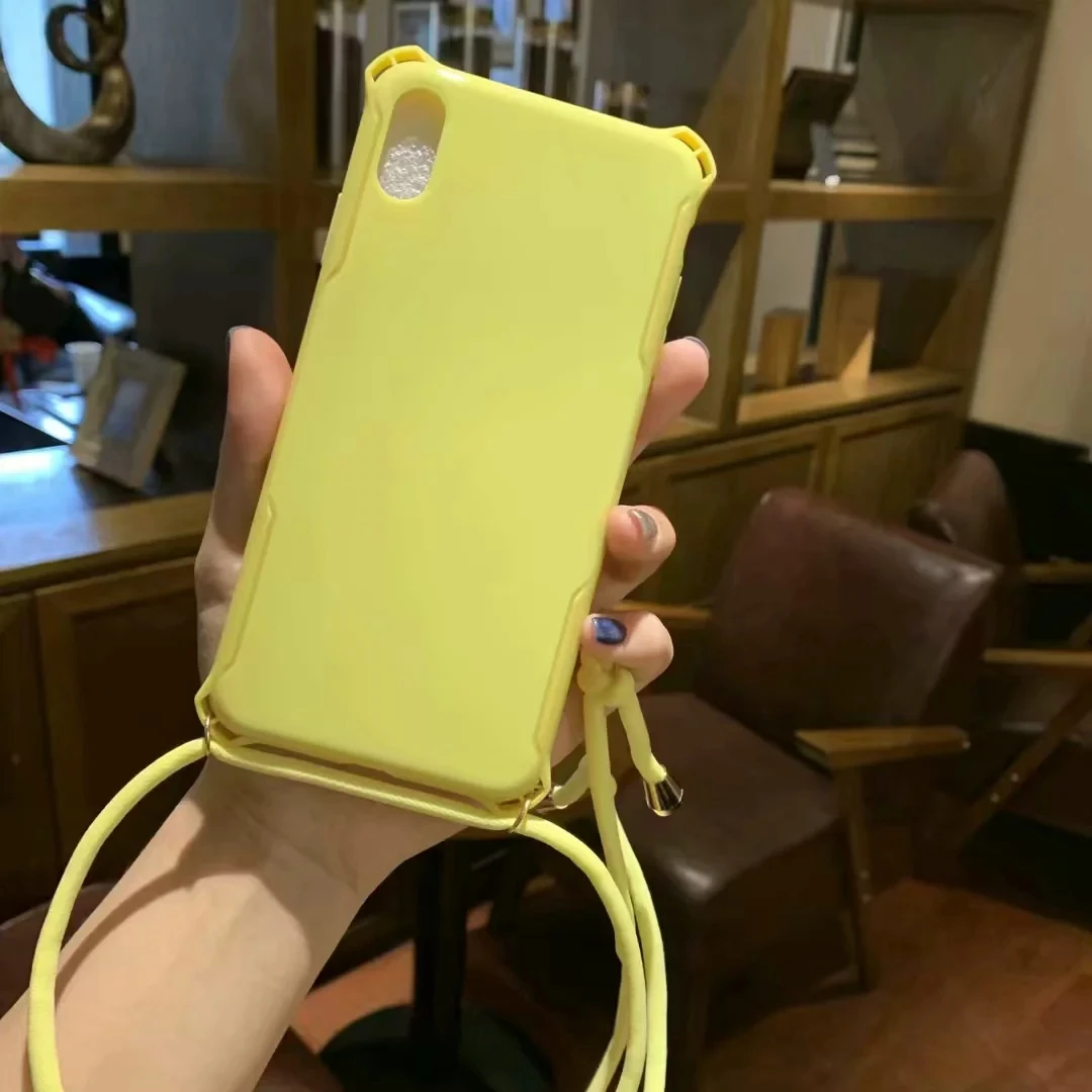 Модный чехол с ожерельем в виде Макарон Для iPhone XS 11 Pro Max XR X 8 7 6 6s Plus Etui для samsung Galaxy S9 S10 Plus противоударный чехол