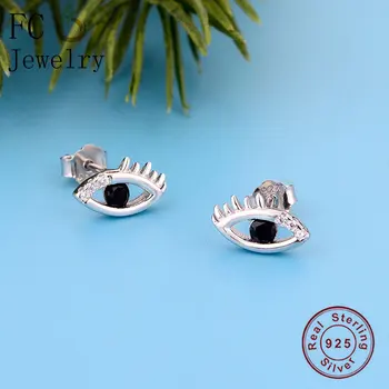 

FC Jewelry 100% 925 Silver Animal Turkish Evil Eye Black Zircon Stud Earring For Women Girl Pendientes Brinco Boucle D'oreille