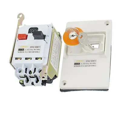 DZ162-16 AC 660V 6.3A 3P мотор защитный автомат-выключатель w Ключ