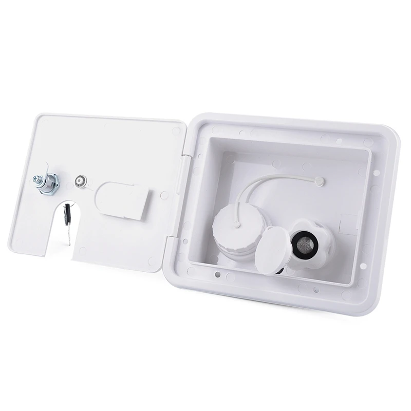 New White Gravity City Water Inlet Fill Dish Hatch Lock For Rv Trailer