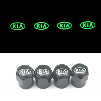 

luminous 4PCS Car Wheel Tire Valve Caps for Kia rio ceed sportage cerato soul sorento k2 k5 flip Car Accessories