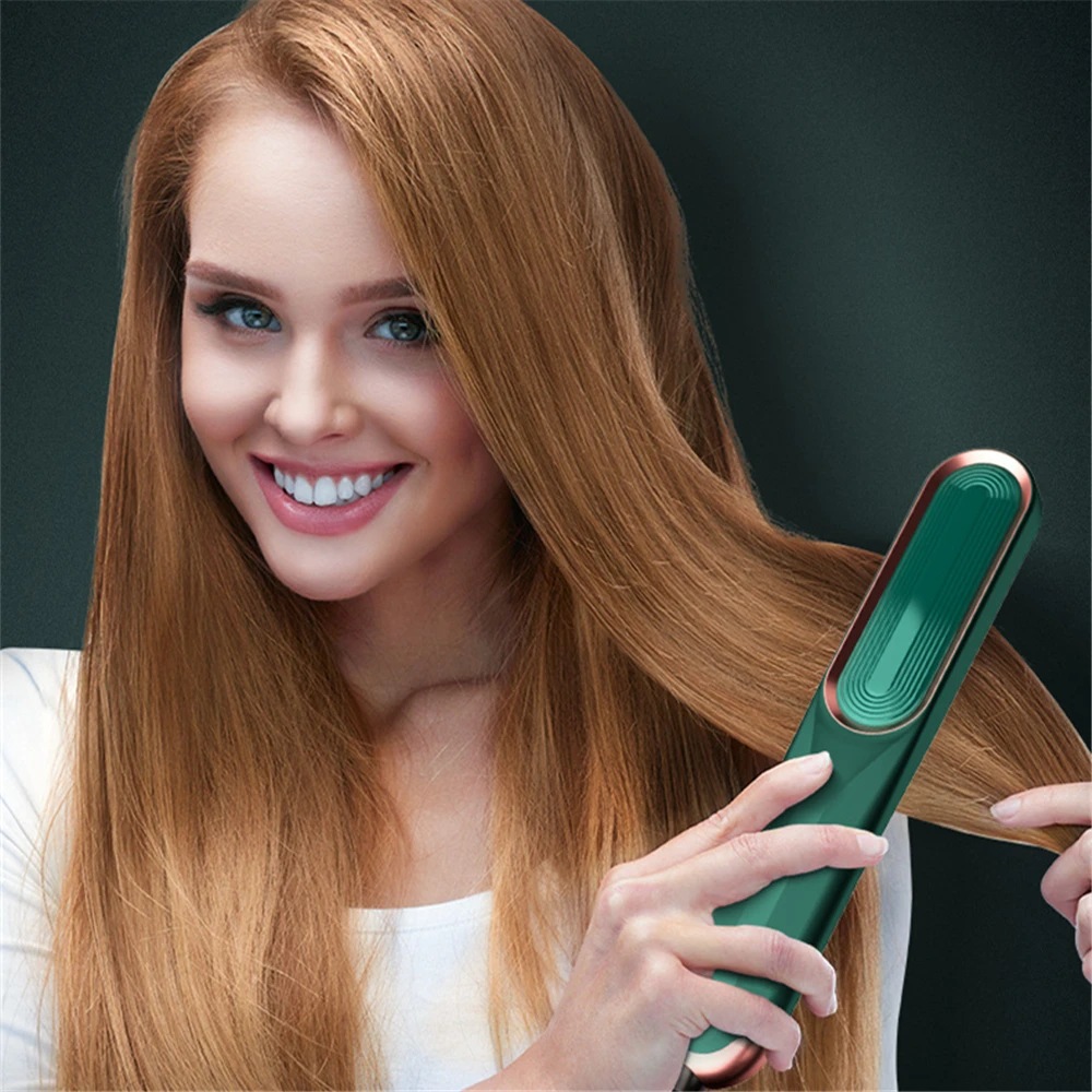 Электрический выпрямитель с нагревом PTC Массажная щетка для волос горячий воздух