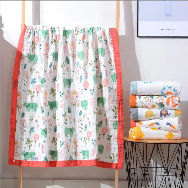 

Two Sizes Infant Muslin Baby Blanket Newborn Baby Bath Towel Blanket Swaddle Blankets Baby Wrap Sleeping Bed Cover Blanket