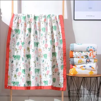 

Two Sizes Infant Muslin Baby Blanket Newborn Baby Bath Towel Blanket Swaddle Blankets Baby Wrap Sleeping Bed Cover Blanket