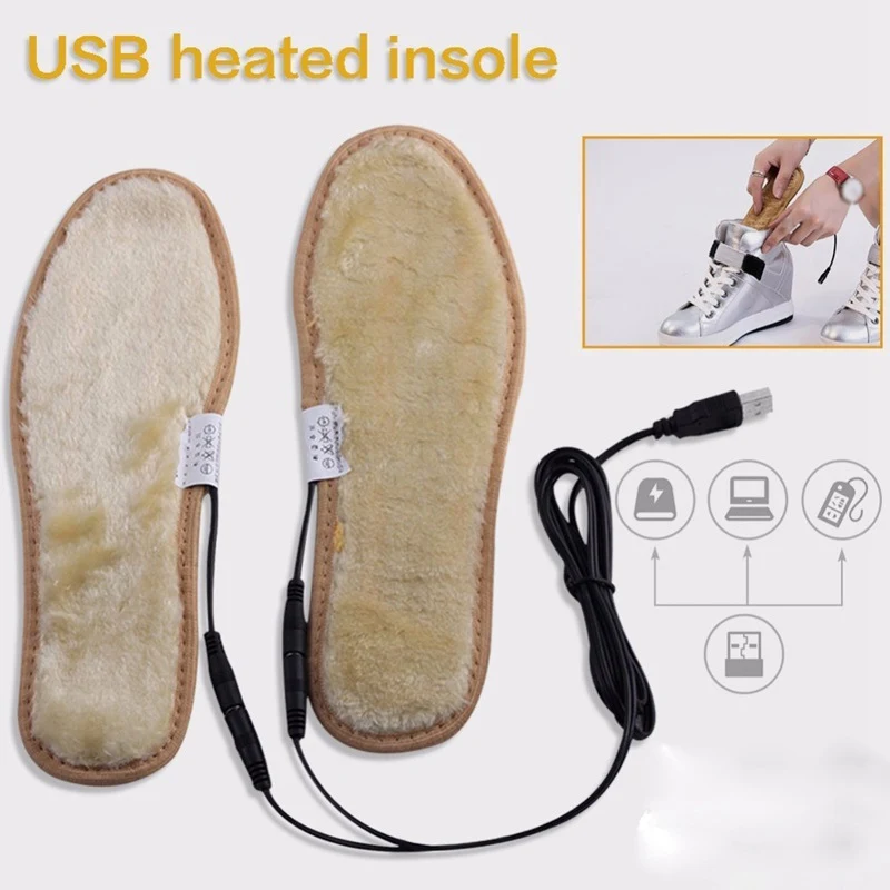 Унисекс; электрическая USB обувь с подогревом; стельки с USB разъемом; Плюшевые нагреватели; зимние теплые носки; Новинка