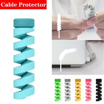 

Data Cable Protector Multicolor Spiral for Mobile Phone Charging Data Cable Holder Cover Clip Charger Cord Organizer Management