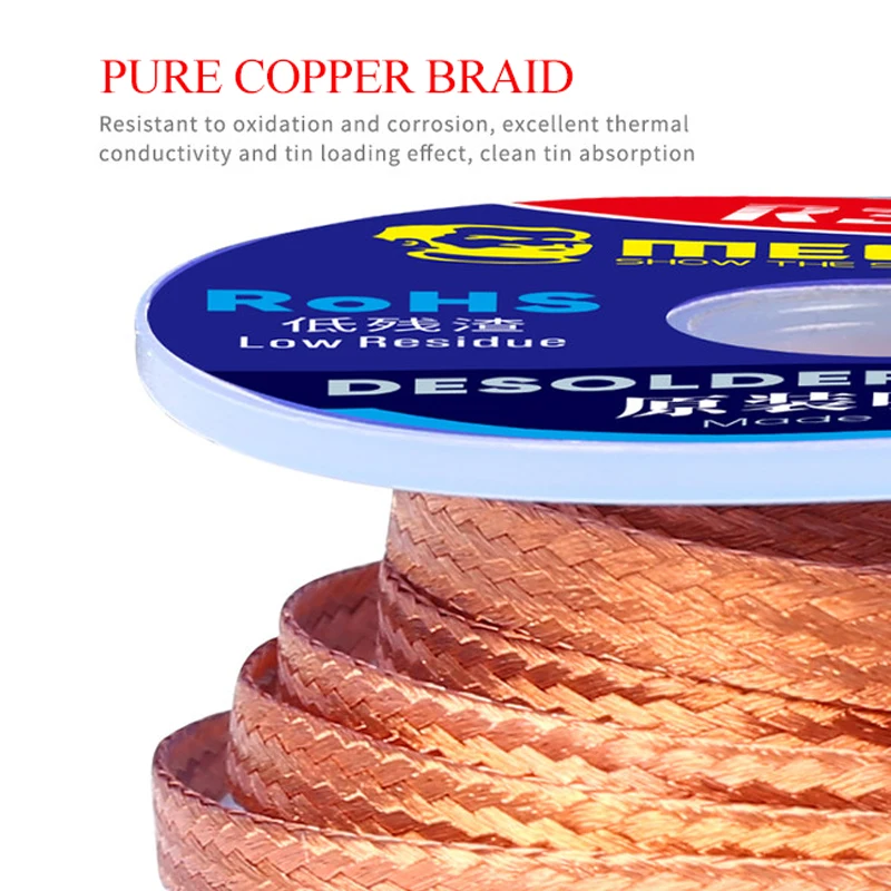 MECHANIC Desoldering Wire Solder Wick Tin Remover 1.5m Length Desoldering Braid PCB Welding Rework Tool 5pcs/lot solder remover soldering wire desoldering braid soldering repair tool soldering tin wire welding wires desoldering mesh braid