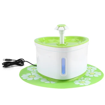 

2.4L Large Capacity Durable Dogs Drinki Pets Cats Dogs Heart Shaped Automatic Water Fountain With LED Lights And USB Interface