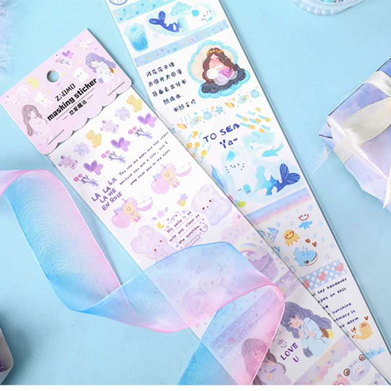 Креативные наклейки для справочника DIY Дневник маскирующая лента Kawaii стикер