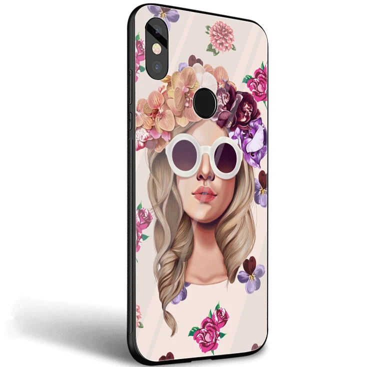 Чехол для мобильного телефона из стекла ТПУ для Xiaomi Mi Note7 5 6 Pro Poco F1 A1 A2 4X5X6X9, Модный Цветочный мир для девочек - Цвет: G12
