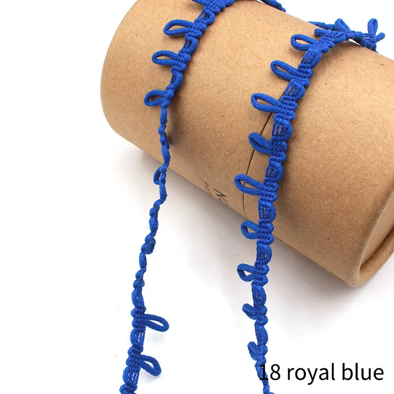 18 royal blue Сделай Сам, ручная работа, петли для пуговиц, кружево, обрезка, многоцветная эластичная кружевная лента, 25 ярдов, швейные изделия, Ширина 1,5 см, аксессуары для одежды - Цвет: 18 royal blue