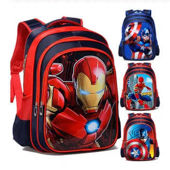 

3D Cartoon Iron Man Captain America Boy Girl Children Kindergarten School bag Teenager Schoolbags Student Backpacks