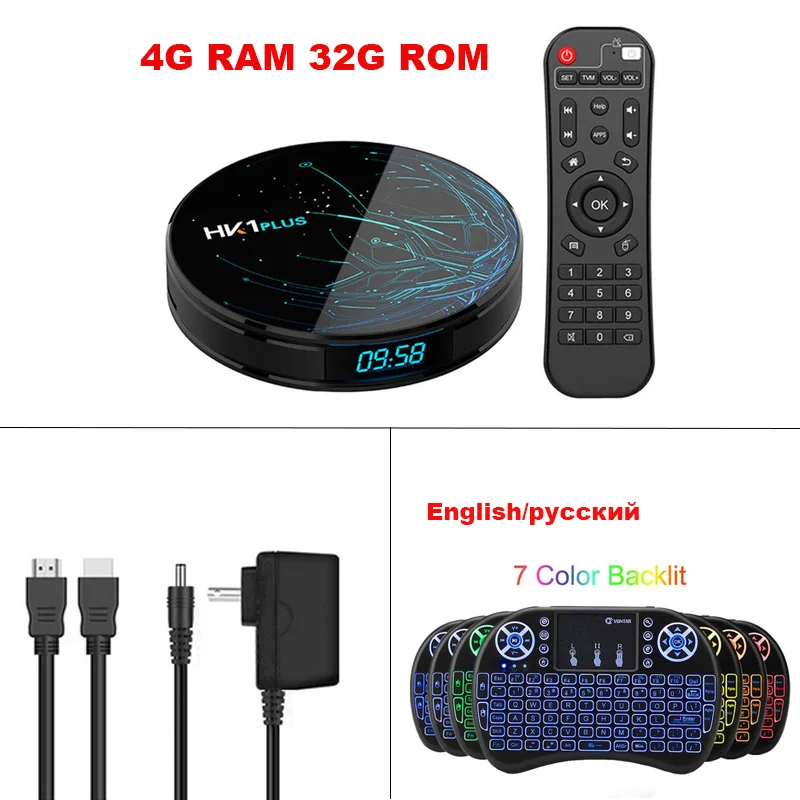 4G 32G add i8 HK1 плюс Android 9,0 ТВ приставка Amlogic S905X2 4 Гб 64 Гб двойной Wifi BT4.0 USB3.0 H.265 4K 60pfs поддержка Netflix Youtube Google плеер - Цвет: 4G 32G add i8