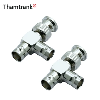 

R Connector BNC male to 2 x BNC female triple T Adapter for CCTV camera accessories 1pc