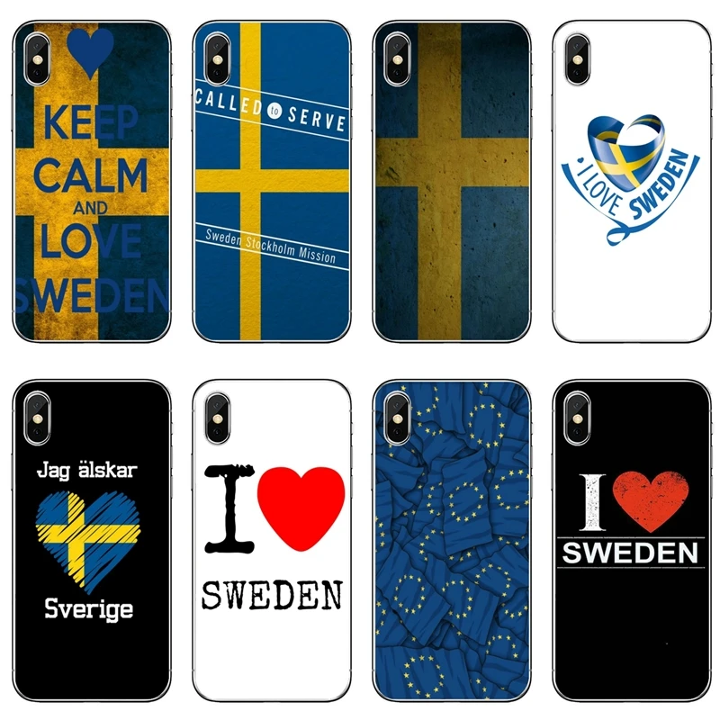 cute iphone 7 cases Love Sweden Flag Accessories Phone Case For iPhone 11 Pro XS Max XR X 8 7 6 6S Plus 5 5S SE 4S 4 iPod Touch 5 6 case for iphone 8