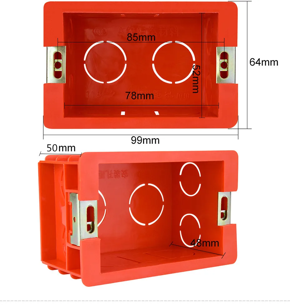 Стандартный настенный переключатель Монтажная коробка Регулируемый 118 Тип внутренняя кассета Монтажная коробка розетка коробка 99 мм* 64 мм* 50 мм легко Установка