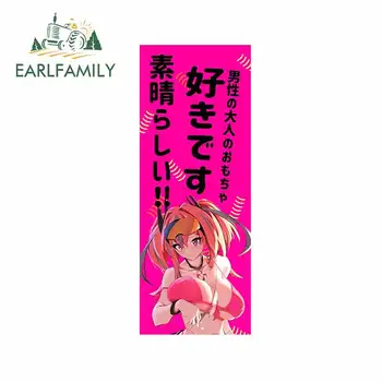 

EARLFAMILY 15cm x 5.7cm Car Slap Sticker Anime Girl Decal Sticker Car Door Racing Sticker Car Body Decal Exterior Accessories