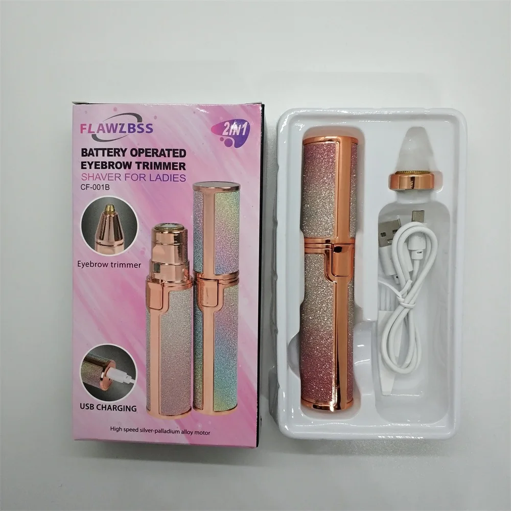 Portable 2 IN 1 Electric Hair Remover Rechargeable Lady Shaver Eyebrow Shaper Facial Leg Armpit Bikini Trimmer Women Epilator
