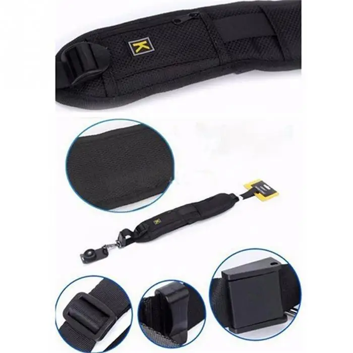 Single Shoulder Belt Quick Strap Elasticity Black Sling Comfortable For SLR Cameras
