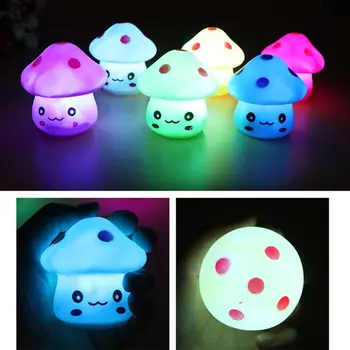

LED Cute Colorful Mushroom Night Light Lamp As Baby Kids Children Christmas Birthday Gift