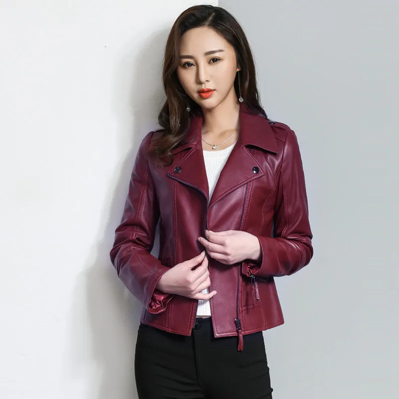 

Jacket Leather Genuine 2020 Spring Autumn Jacket Women 100% Real Sheepskin Coat Female Streetwear Bomber Jackets MY3901 s