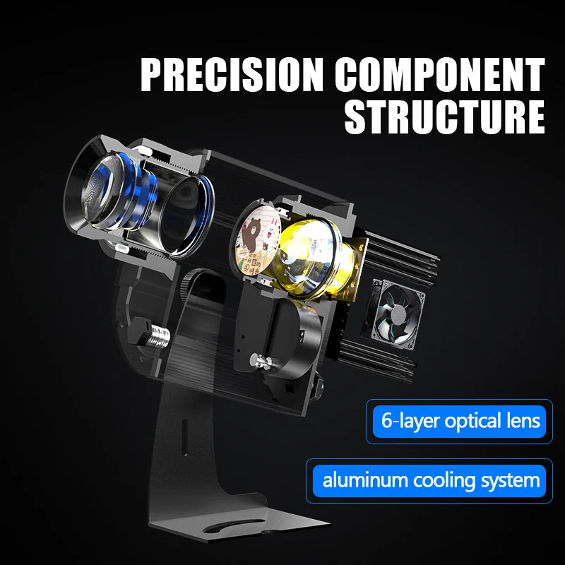 US $125.00 Customized 80W Aluminum IP67 Logo Light Projection Gobo Lamp LED Advertising Projector Outdoor