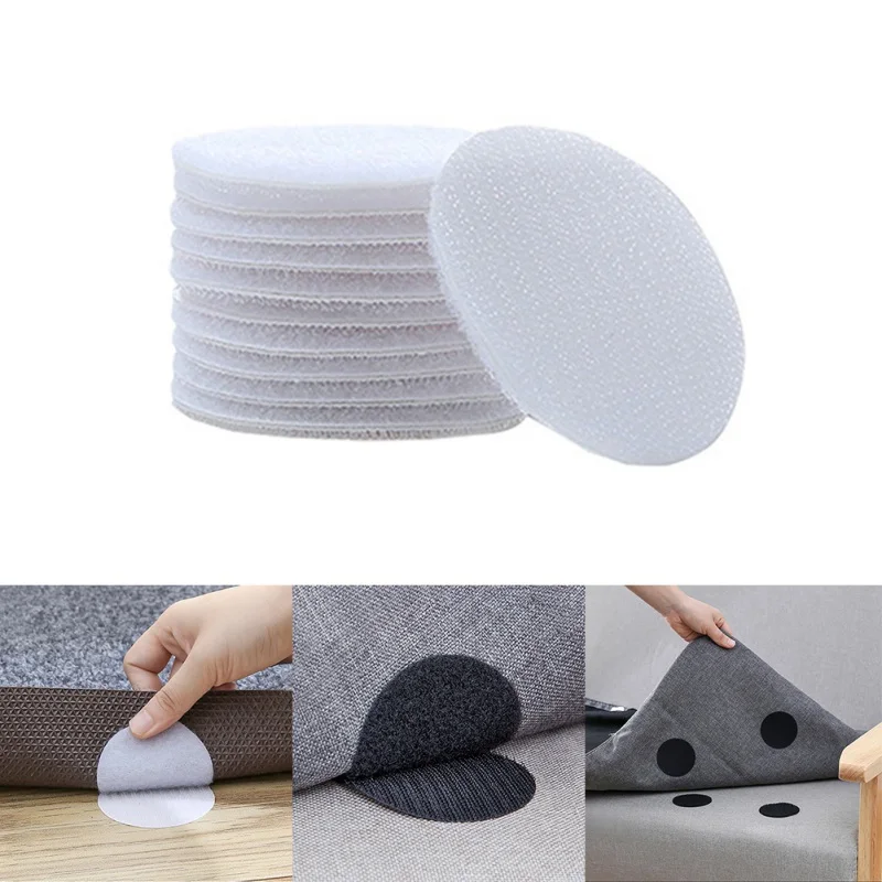 

Carpet fixing glue rug Double Sided Hook And Loop Adhesive Fabric Mounting Tape Sticky Pads For Couch Cushion, Rug Sheet Holde