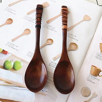 

Creative Natural Wood Eco-friendly Spoon Kids Rice Spoon Milk Powder Spoon Soup Spoon Kitchen Coffee Spoon Seasoning Spoon
