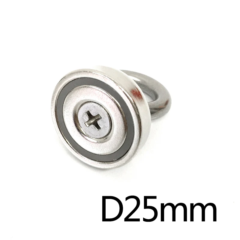 2/5/10Pcs D25Mm Magnete Al Neodimio Ndfeb N35 Super Potente Forte Magnetico Permanente Caccia Al Tesoro Di Pesca Subacquea