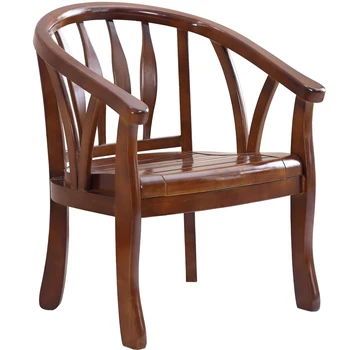

Solid Wood Chair Backrest Modern Chinese Style Single Bedroom Balcony Hotel Old Round