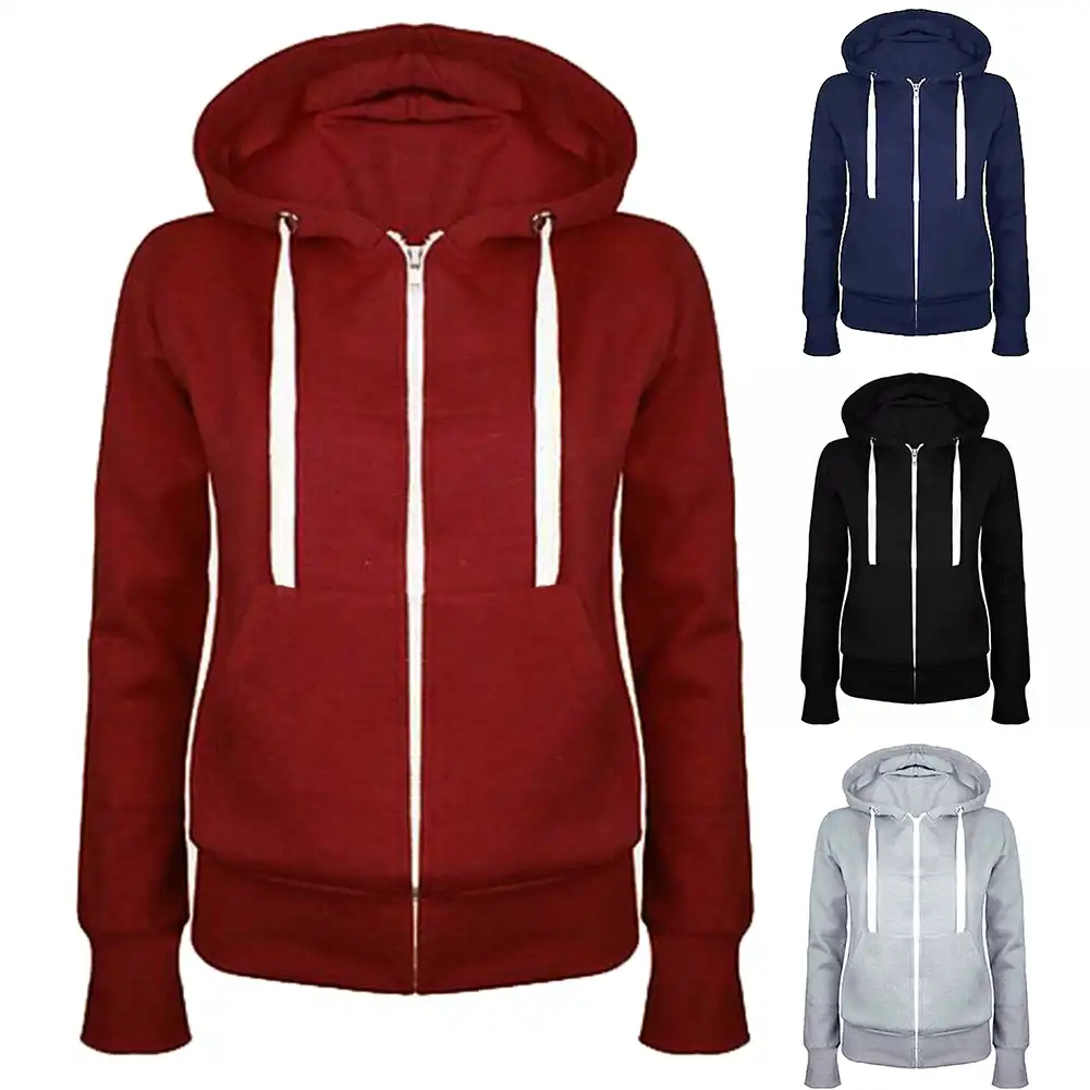 solid color zip up hoodies