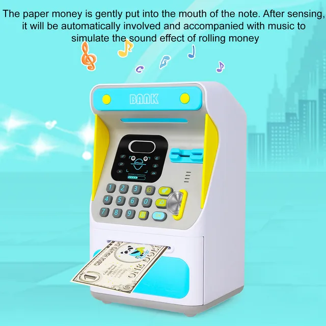 Z20 Atm Personal Cash Coin Money Savings Kids Atm Savings Banking Toys Bank Pink Blue Machine Kids Educational Toys For Children 6