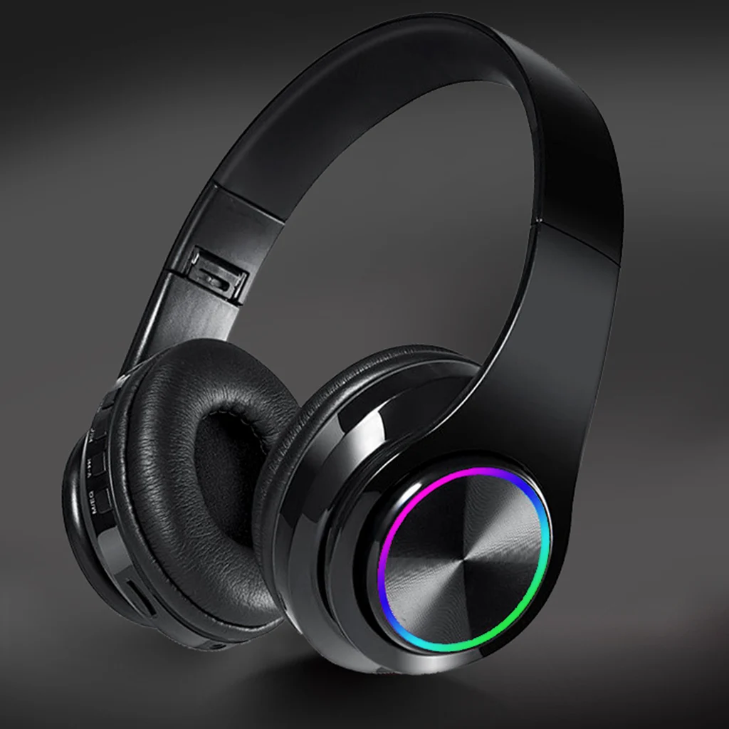 Беспроводная музыкальная игровая гарнитура RGB складные стереонаушники с