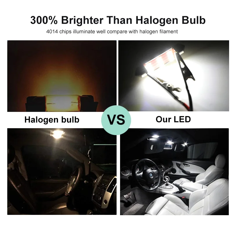  9pcs White Car Bulbs LED Interior Reading Light Kit